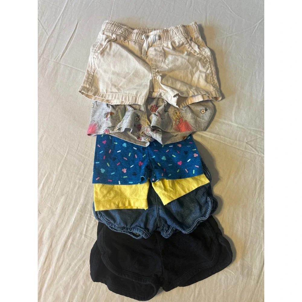 Mixed Shorts‎ Bundle Toddler Girls 18M 2T Multi Good Elastic Waist 6pk